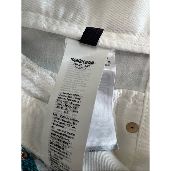 Roberto Cavalli Blue and White Straight Leg Jeans size 40 - Picture 8 of 14